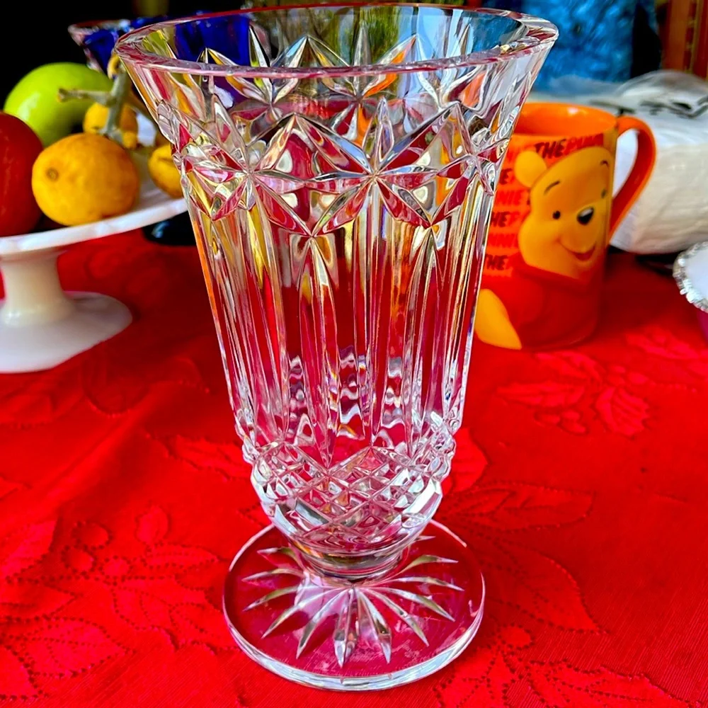 Waterford Crystal Starburst Footed Vase 8”